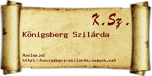 Königsberg Szilárda névjegykártya